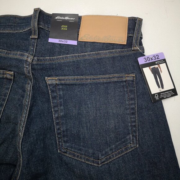 NWT Eddie Bauer Men's Size 30/32 Stretch Breathable Dark Wash Blue Jeans - Picture 5 of 14